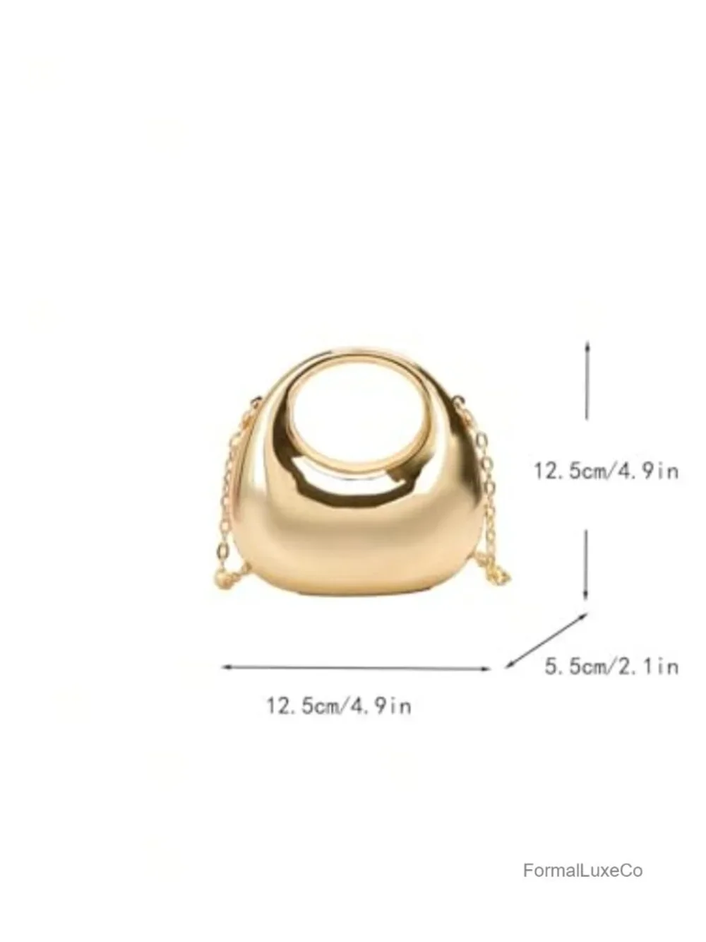 Women's Crossbody Mini Clutch Purse Metallic Chain Evening Bag